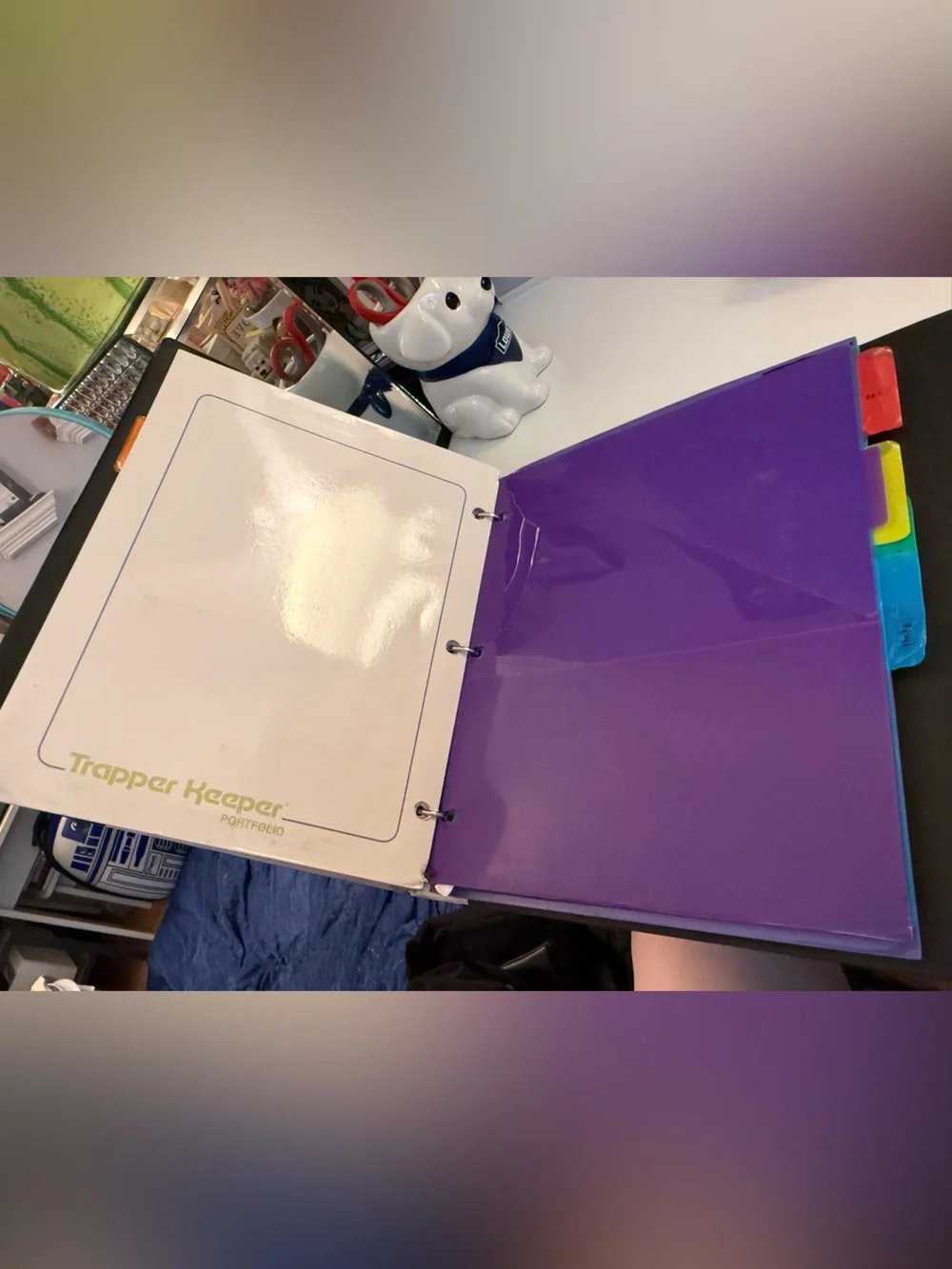 Vintage Trapper Keeper Space Graphic Binder - Blue & Green
